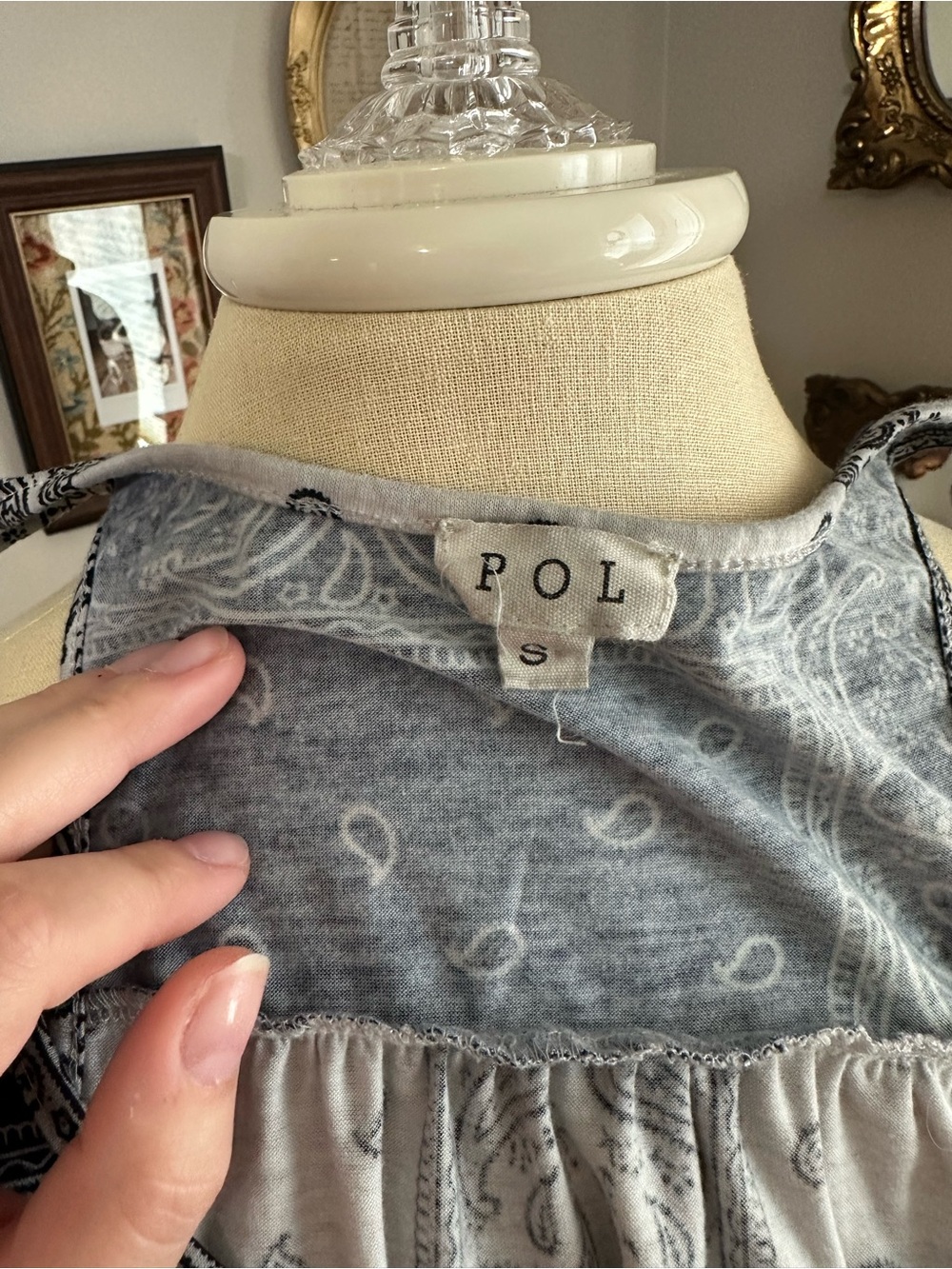 POL Navy and White Bandana-Print Tank Top - Picture 3 of 5
